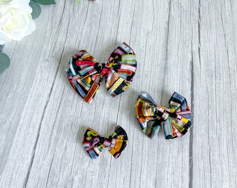 Book Lover Hair Bow - Stretchy Nylon Headband or Clip