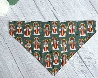 St. Nicholas - St. Nick - Evergreen - Christmas - Bandana Bib - Dog, Cat, Pet, Animal - Catholic - Christian