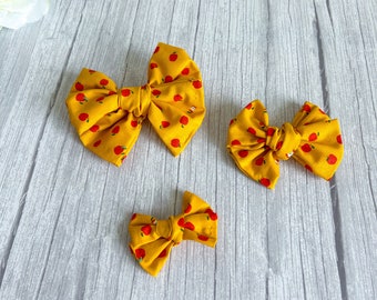An Apple a Day - Back to School - Bow - Hair Clip - Nylon and Piggies Headband Available