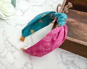 Our Lady of Guadalupe Gown and Mantle - Dual Print - Knotted Headband- Traditional - Slip On - Hard Headband - Catholic - Gift