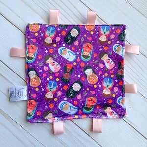 Purple Female Saints - Shining Light Dolls - Crinkle Toy - Sensory Play - Catholic Baby Gift