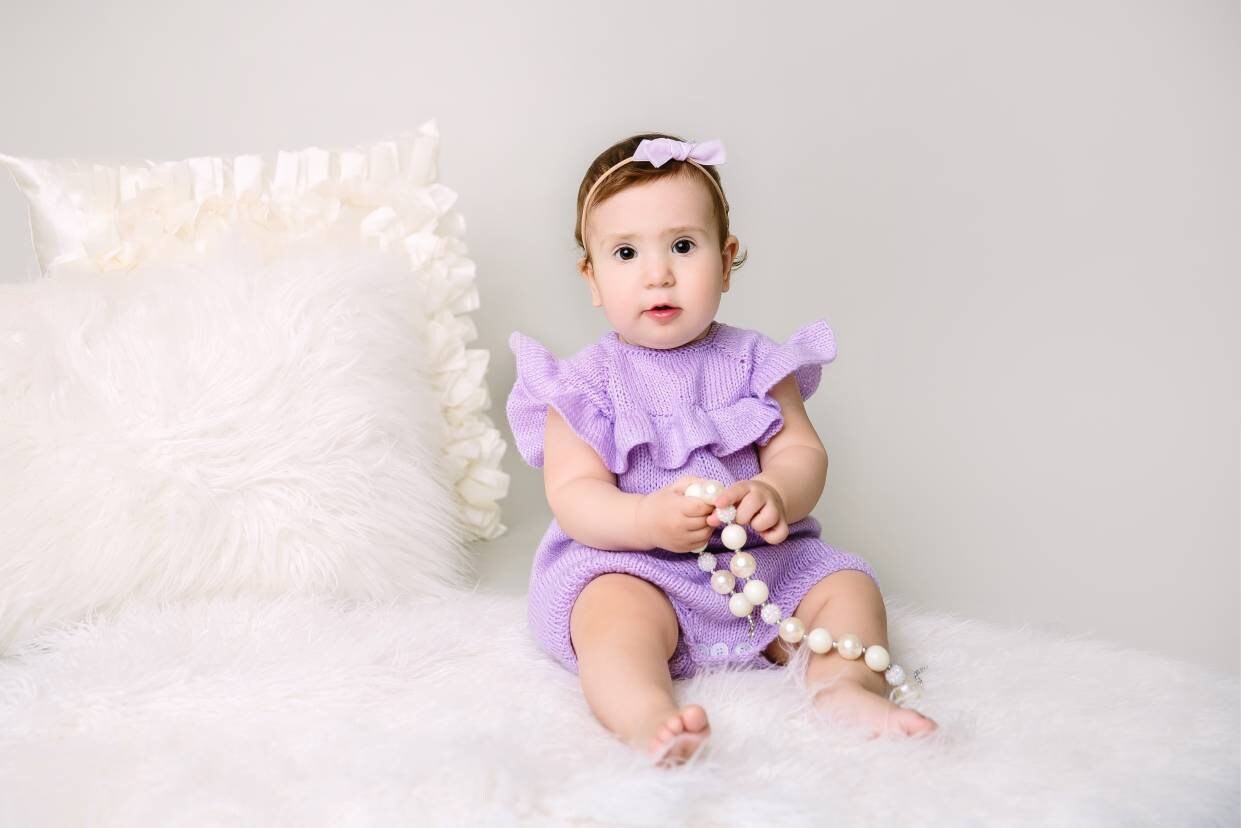 Lavender Baby Girl Fancy Romperknitted Oufitgirl's Etsy UK
