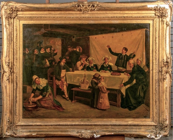Henry Mosler, Colonial Genre Scene 19th Century