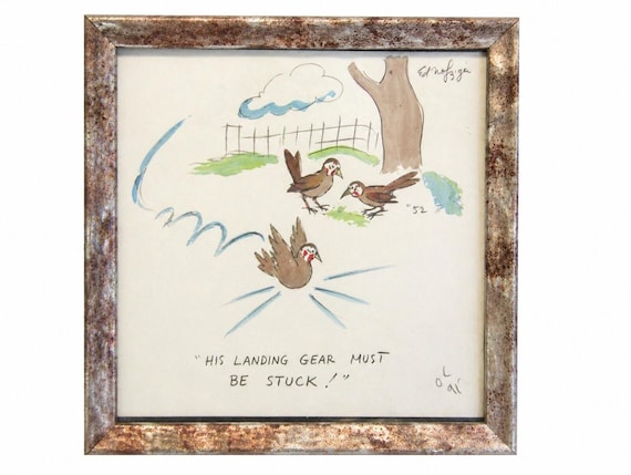 Edward Nofziger Original Watercolor Cartoon Cell From “Animal Antics” Signed