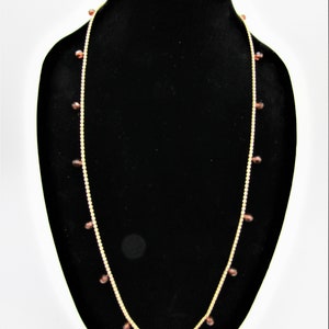 Miriam Haskell Necklace Clear Rhinestones and Topaz Beads, Signed, Rare