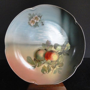 J&C Louise Bavaria Hand Painted Charger Cabinet Plate Fruit, Signed J Koch c1898