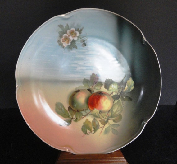 J&C Louise Bavaria Hand Painted Charger Cabinet Plate Fruit, Signed J Koch c1898