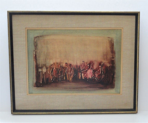 Joseph Kossonogi  (1908 - 1981) Abstract Watercolor of Israeli Orchestra