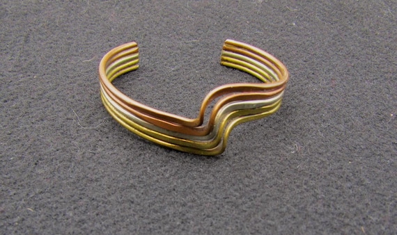 Vintage Taxco Mexican Copper and Brass Cuff Bracelet