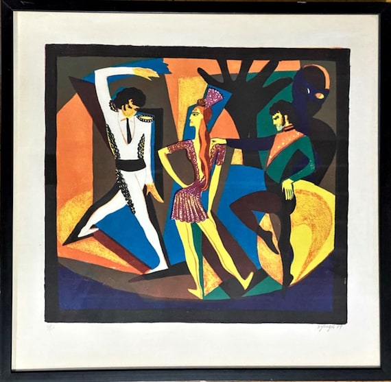 The Dancers Lithograph Signed and Numbered Dated 1974