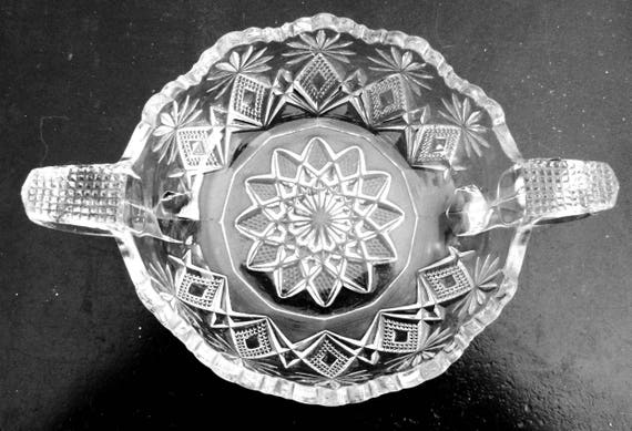 RARE EAPG U.S. Glass Double Handle Bowl No. 15046 Victor  c. 1896