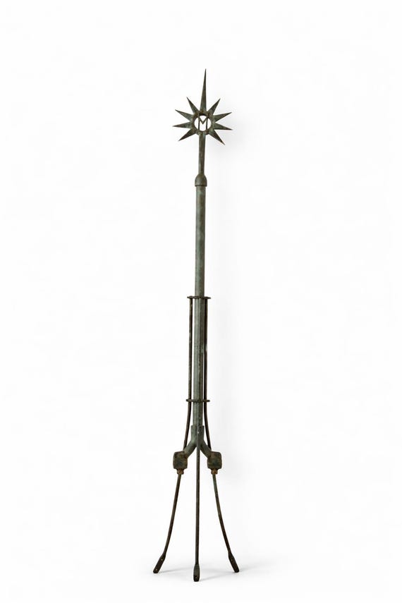 Antique Copper Lightning Rod Farmhouse Architectural Salvage Decor Americana