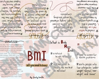 Debunking Body Mass Index (BMI) Zine - Digital Download