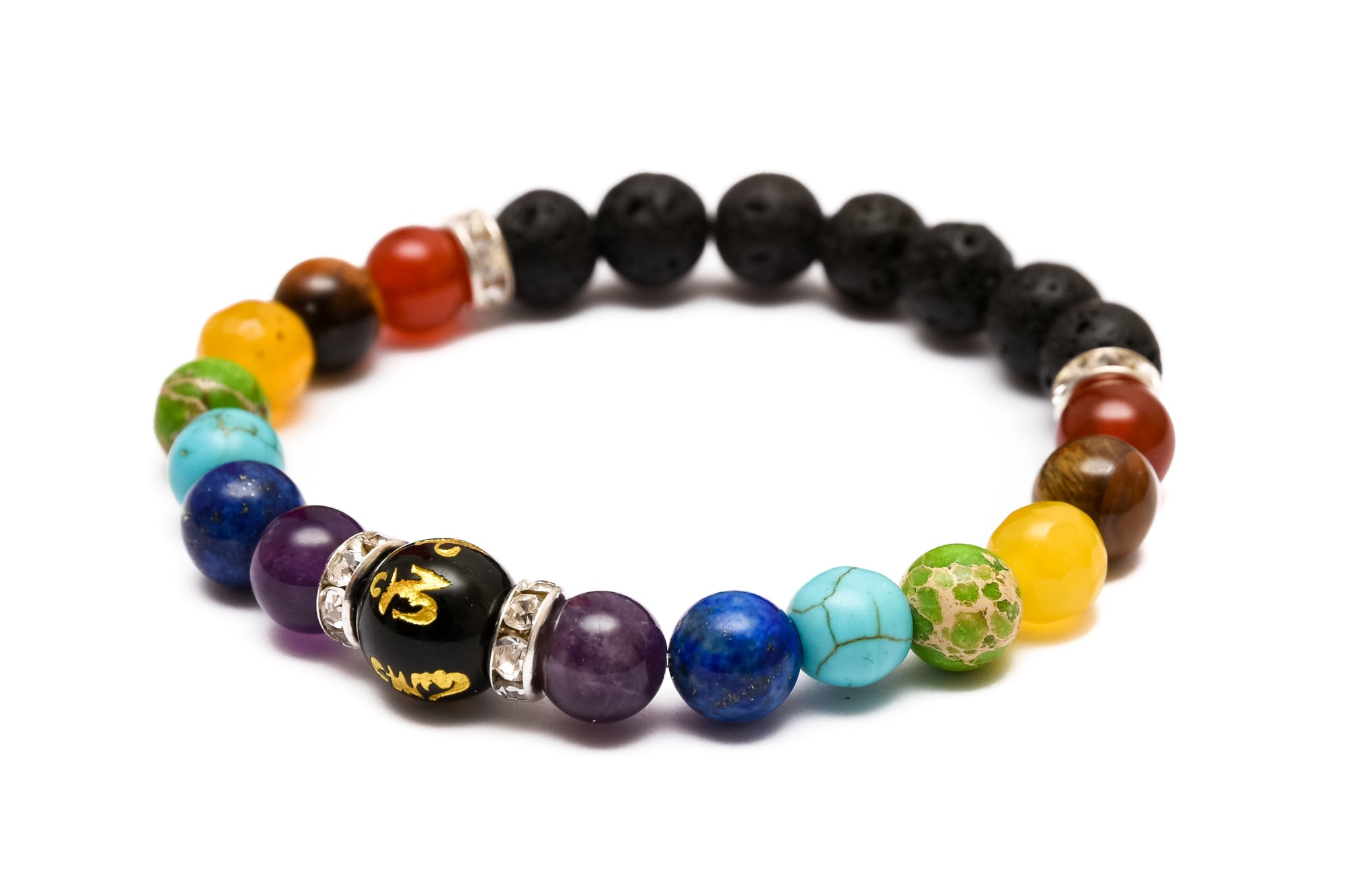 Chakra Bracelet for Anxiety Relief. Natural Crystal Healing Jewellery.  Mandala Yoga Bracelet 