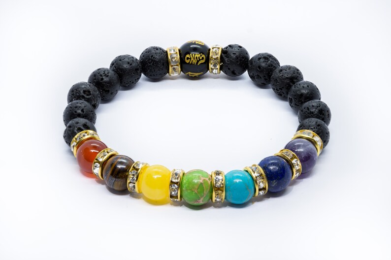 Pulsera De Chakra Con La Tarjeta De Significado Pulsera Etsy