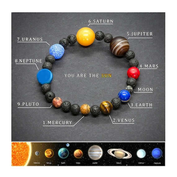 Natural Crystal Gemstone ~ Eight Planetary Solar System Bracelet ~ for –  Kundalini Prana