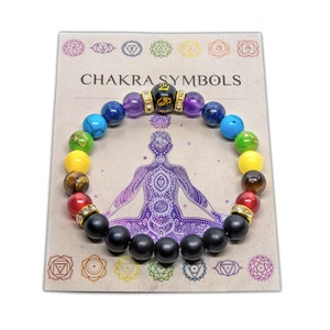 Double Chakra Bracelet & Meaning Card Healing Crystal For Anxiety relief image 1