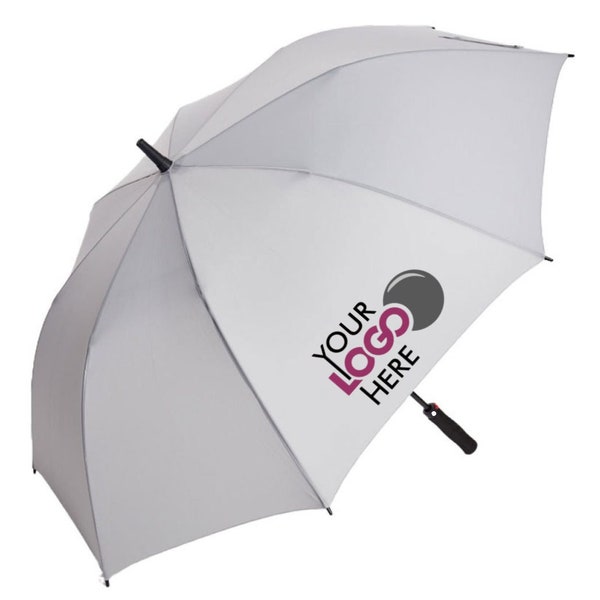 Promotional Golf umbrellas in White Printed with Your Logo Message or Photo - Custom Printed In Full Colour with No Minimum Order