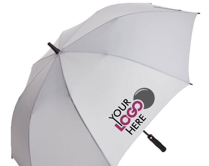 Promotional Golf Umbrellas in White Printed With Your Logo Message or
