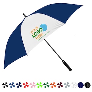 Customised Golf Umbrella Navy Blue & White Alternative Colours - Personalised and Custom Printed - Print on Umbrellas