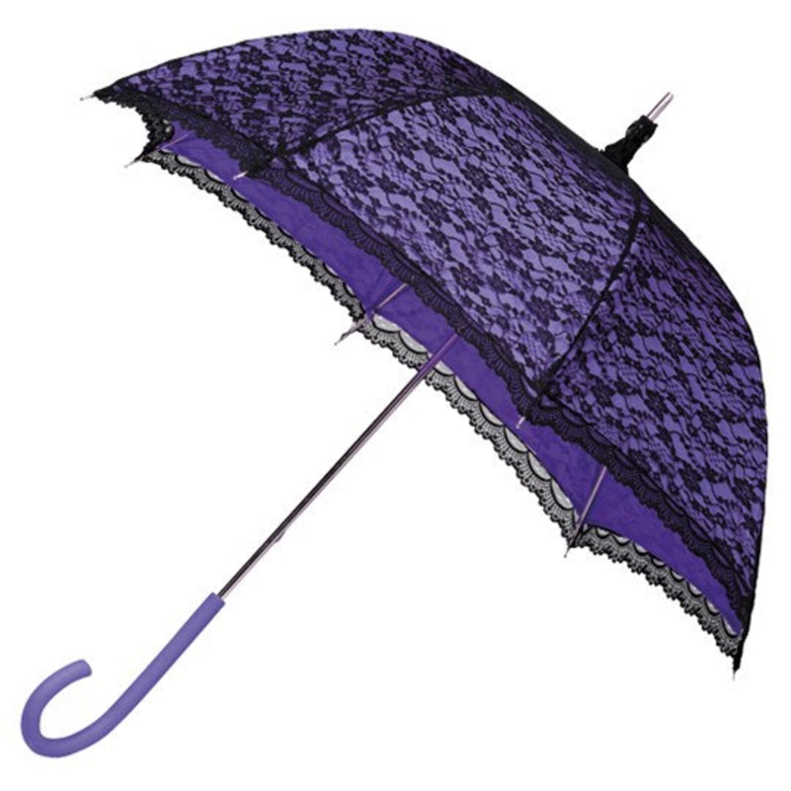 Lace Umbrella Black Lace & Waterproof Purple Lining Rain Etsy