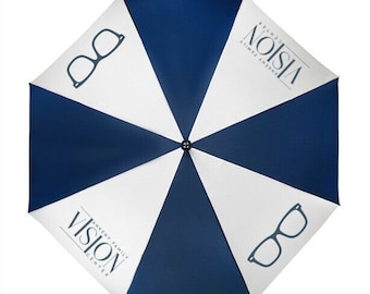 Customised Golf Umbrella Navy Blue & White Alternative Colours - Personalised and Custom Printed - Print on Umbrellas with No Minimum Order