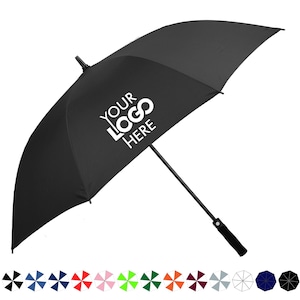 Personalised Golf Umbrella Customised and Custom Printed with Logo or Message - BLACK