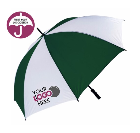 Personalised Custom Printed Golf Umbrella in Green and White Etsy
