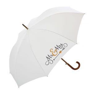 Wedding Umbrella Mr & Mrs Traditional Wooden White Wedding Umbrellas - Mr and Mr also Mrs and Mrs