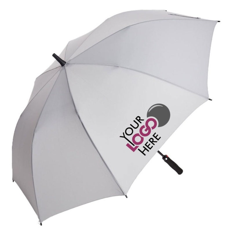 Promotional Golf umbrellas in White Printed with Your Logo Message or Photo Custom Printed In Full Colour with No Minimum Order image 1