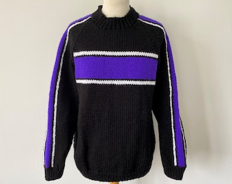 Hand Knitted Purplestripe Sweater