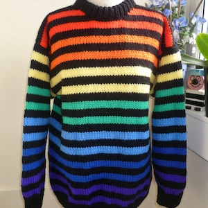 Hand knitted Rainbow Sweater by Bexknitwear