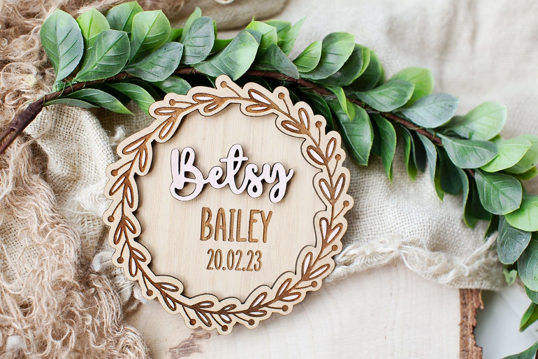 Personalized Baby Name Plaque: Wooden Birth Announcement Sign - Etsy