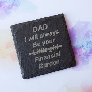 Personalised Coaster I Slate Coaster I Laser Engraved Funny Quotes I Christmas Gift