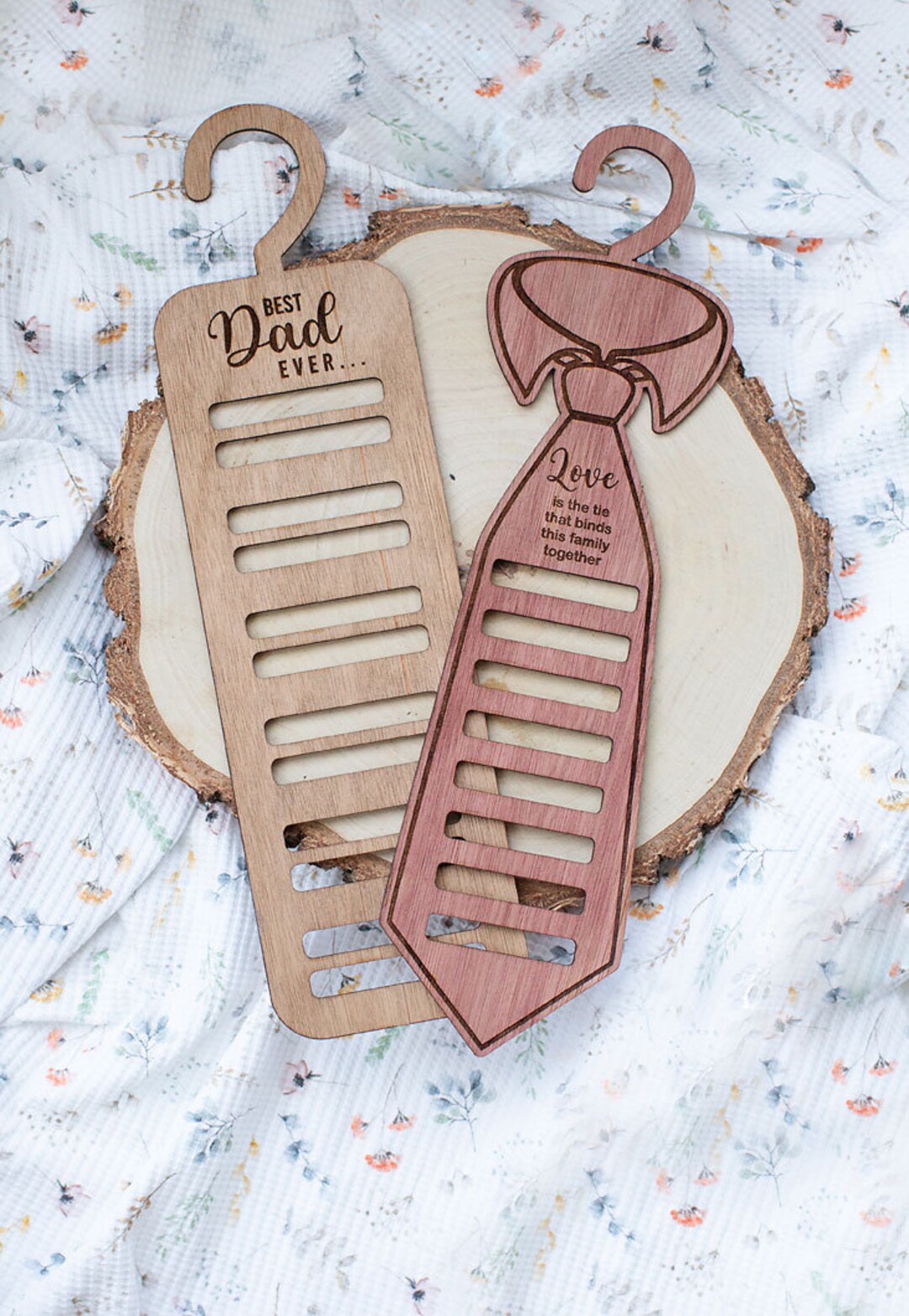 Personalised Tie Holder I Tie Hangers I Wooden Tie Organiser I Fathers