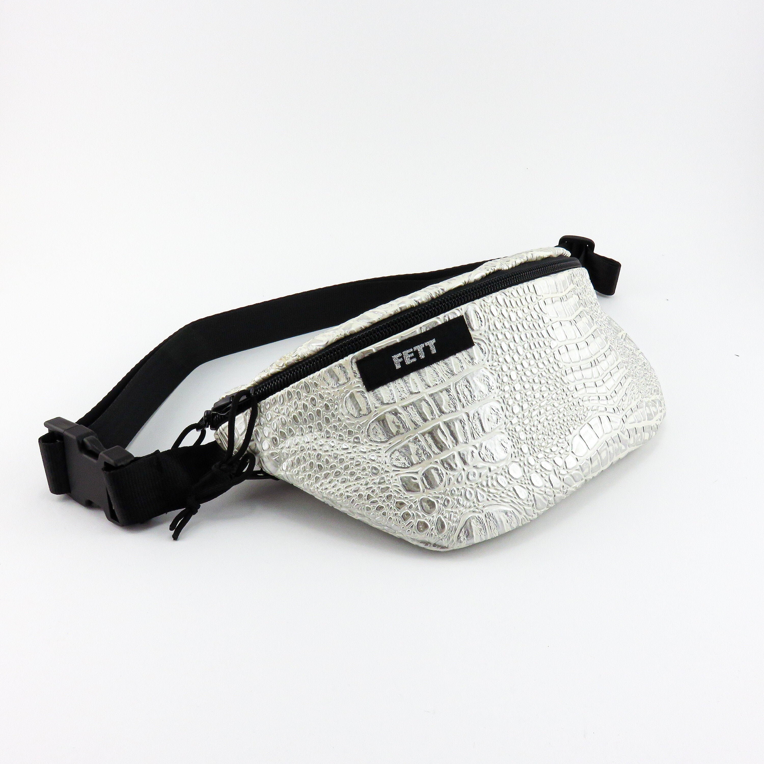 Fanny Pack Faux Leather Croc Metallic Silver Vegan Chic Etsy