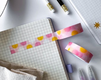 Starburst Washi Tape, Paper Tape, Bullet Journal, Journal Washi Tape, Journal Stickers, Illustrated Washi Tape, Masking Tape