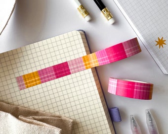 Abstract Grid Washi Tape, Paper Tape, Bullet Journal, Journal Washi Tape, Journal Stickers, Illustrated Washi Tape, Masking Tape, Colourful