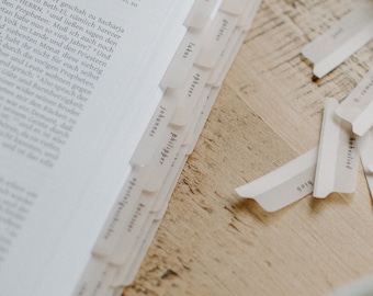 GERMAN/DEUTSCH Minimalist Bible Bibel Tabs | Bibelregister Deutsch | Bibel Register | Vellum | Beautiful, Simple Index Stickers | Adhesive
