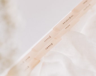 Additional/Bespoke Vellum Tabs | Message Us Before Purchase | Choose Any Wording, Colour & Font