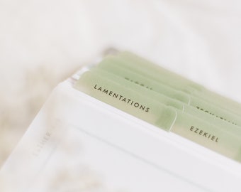 Minimalist Catholic Bible Tabs | Vellum | Beautiful, Simple Index Stickers | Journaling Supplies | Neutral, Boho, Minimal | Adhesive |