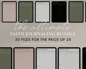 THE ULTIMATE Faith Journaling Bundle | Daily Devotional, Sermon Notes & More | 50 Files for the Price of 20 | iPad or Print