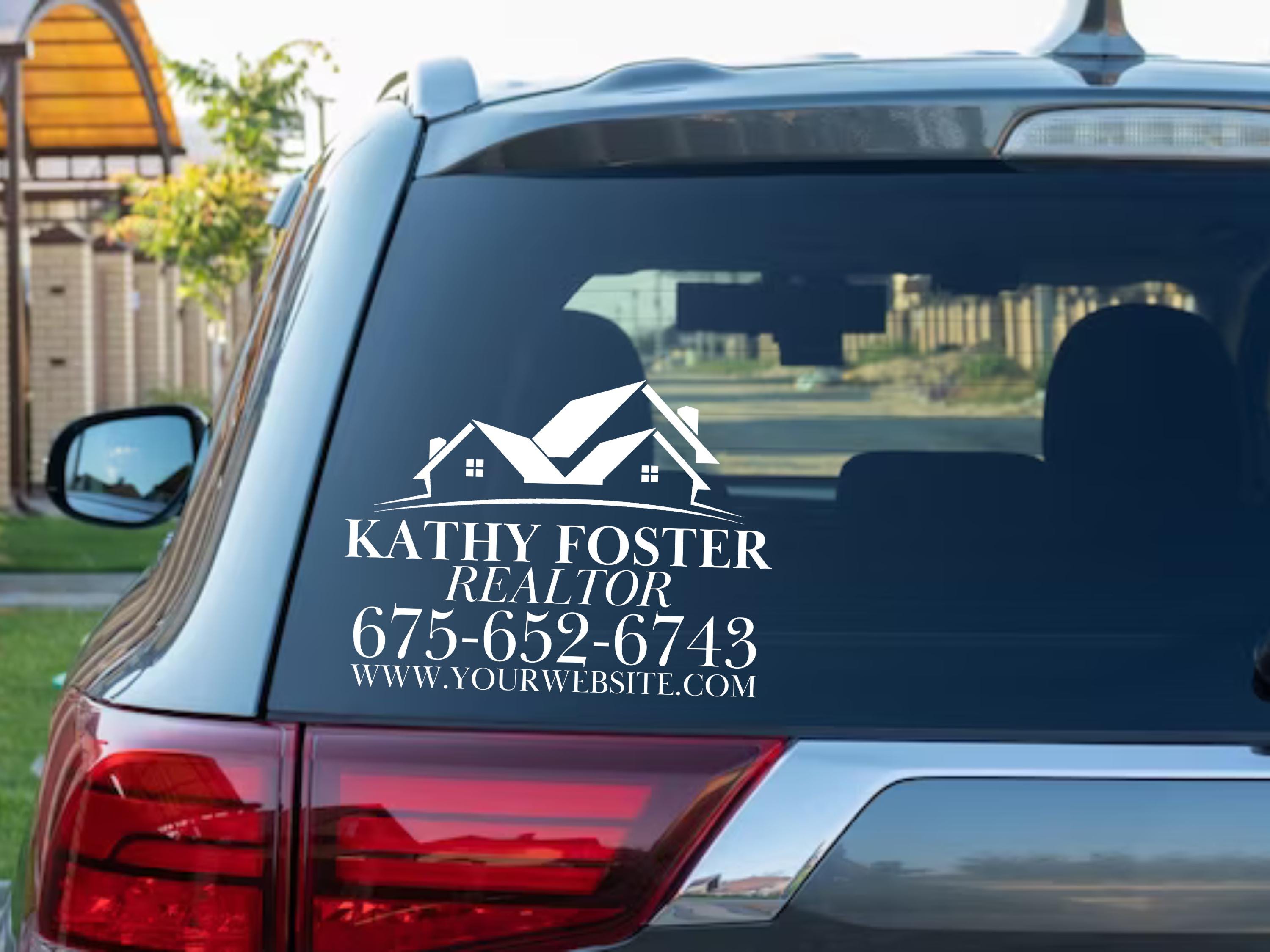 Custom Realtor Decal | Real Estate Car Sticker | Business Logo Vinyl Decal | Marketing Window Decal | Personalized Vinyl Sticker