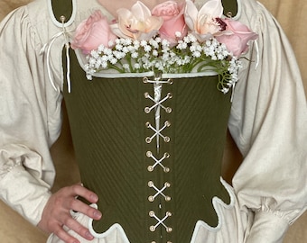 18th Century Inspired Corset "Harmony": Reversible Fully-Boned Custom Stays