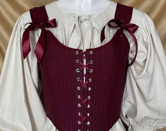 Reversible Fully-Boned Corset "Bravery" - Modified 18th Century Stays - Elizabethan - Rococo - Renaissance