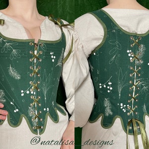 Historical Late 18th Century Stays Fantasia Half-Boned Stays Reversible Midbust Corset Elizabethan Renaissance image 5