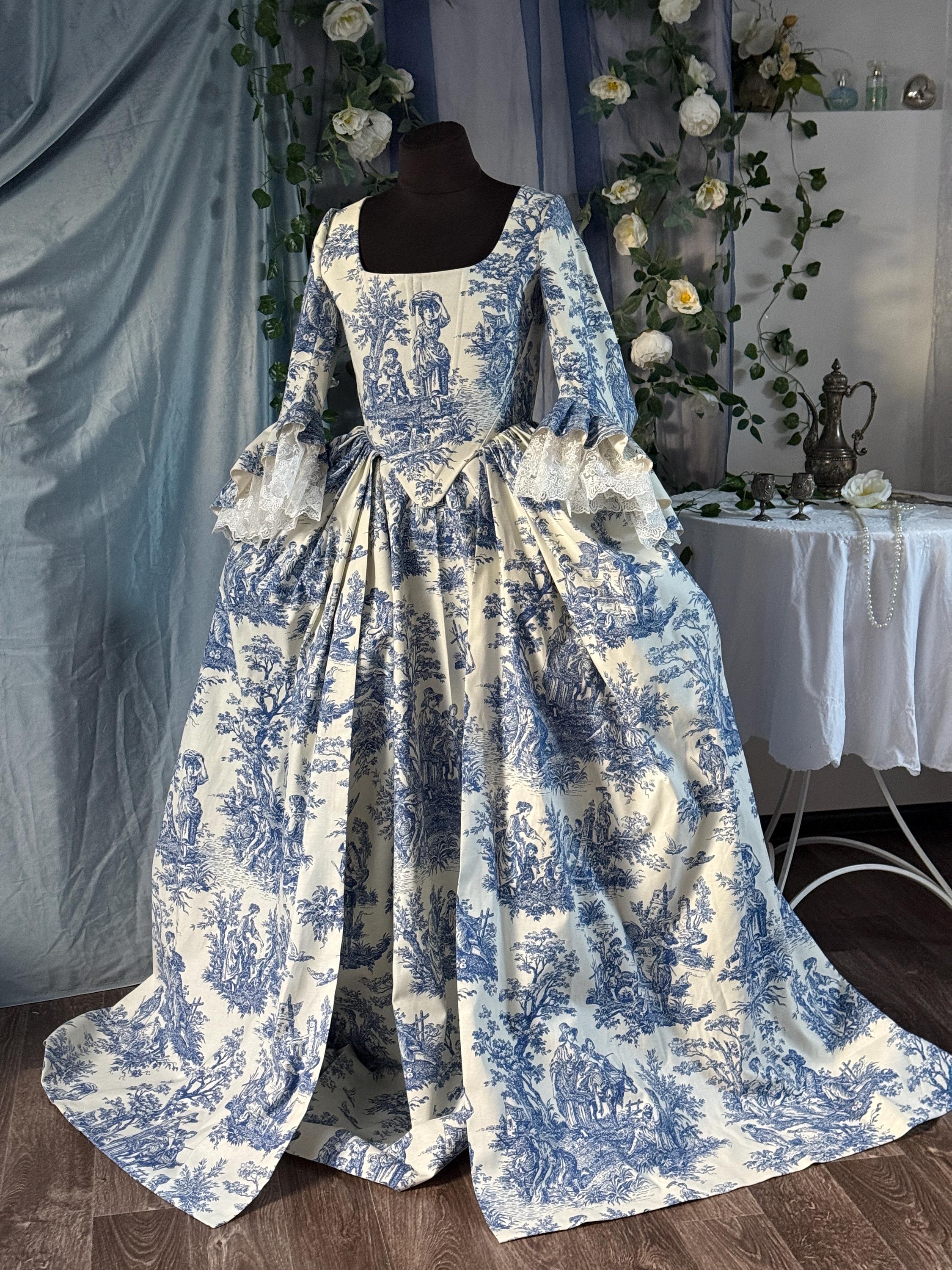 18th Century Style Gown: Robe À La Angles Inspired Dress, Built-in ...