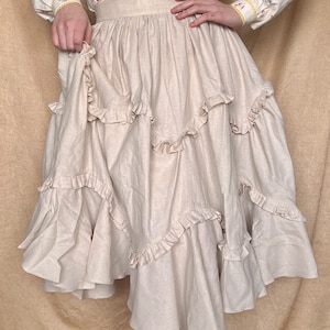 Vintage Inspired Tea-Length Skirt Marigold Designer Skirt With Layered Frills Bohemian Style Skirt image 5