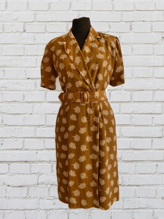 80s silk dress 1980s Hand Painted Silk Dress