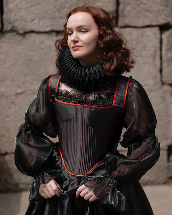 tudor corset dress Tudor Corset Dress Elizabethan Renaissance Elizabethan Tudor Gown Elegant  Historical Costume